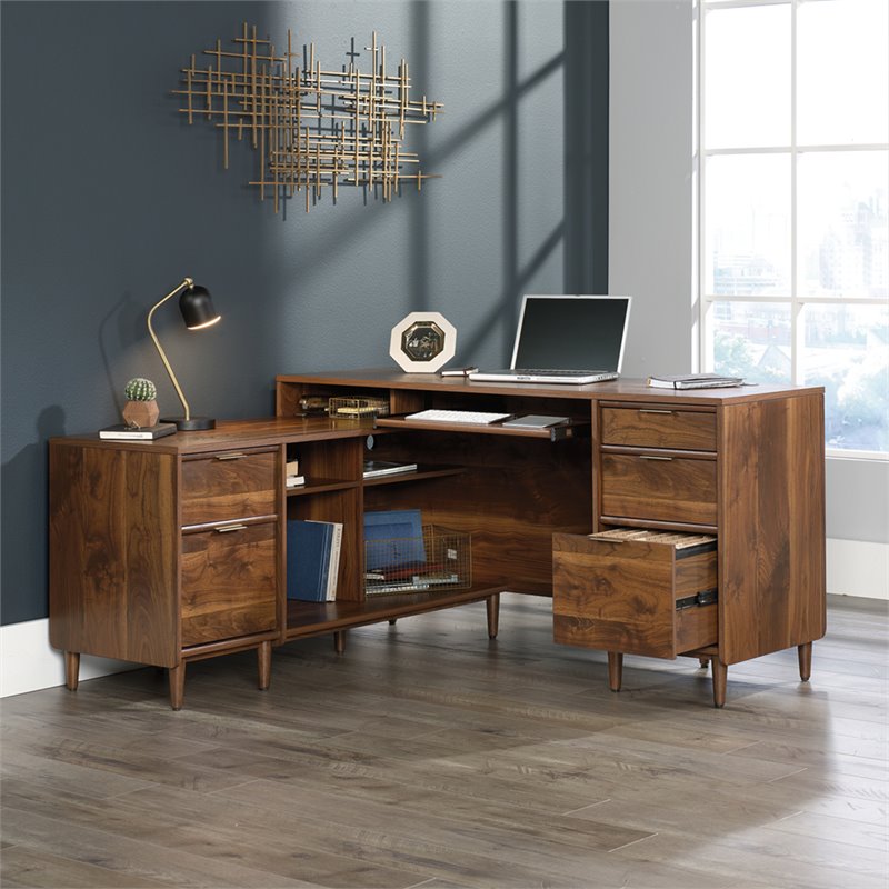 Home Square 2-Piece Set with L Shaped Computer Desk & Lateral File Cabinet