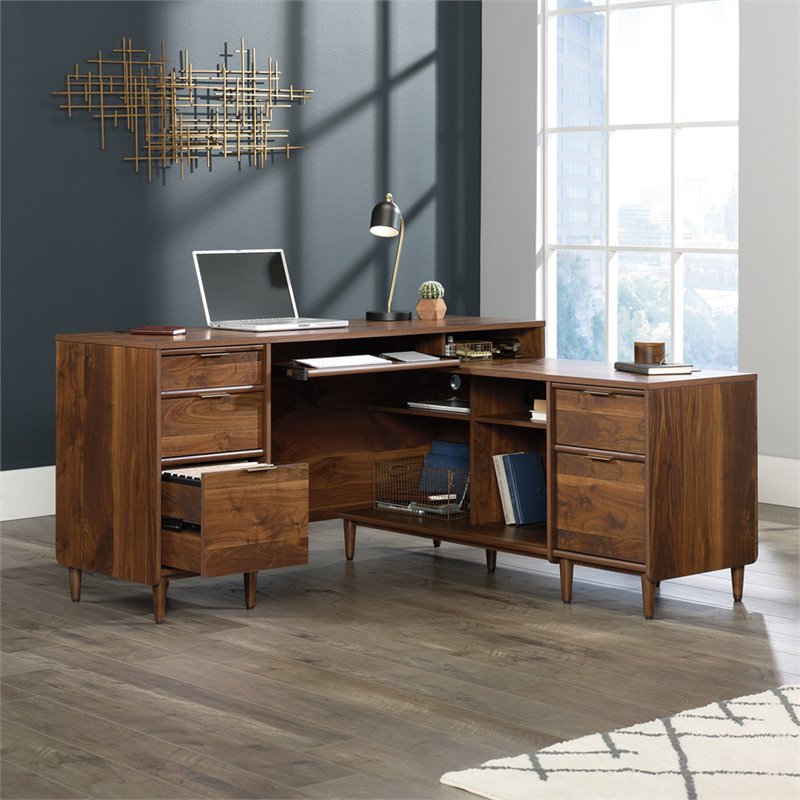 Home Square 2-Piece Set with L Shaped Computer Desk & Lateral File Cabinet