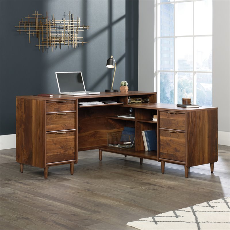 Home Square 2-Piece Set with L Shaped Computer Desk & Lateral File Cabinet