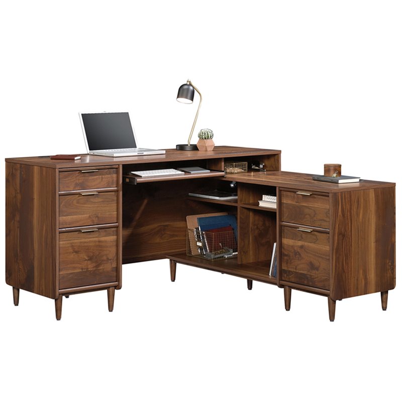 Home Square 2-Piece Set with L Shaped Computer Desk & Lateral File Cabinet