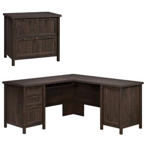home square 2-piece set with computer desk & 2-drawer lateral file cabinet