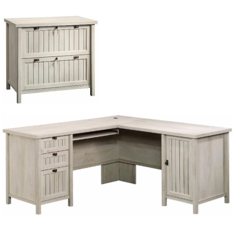 Home Square 2-Piece Set with Computer Desk & Lateral File Cabinet ...