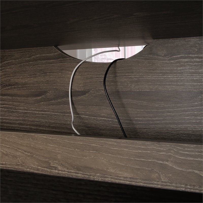 Home Square 2-Piece Set with Executive Desk & Lateral File Cabinet in Emery Oak