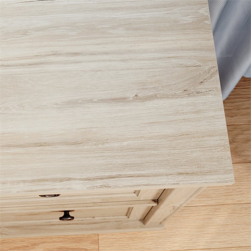 Home Square 2-Piece Set with L-Shaped Desk & Lateral File Cabinet in Chalk Oak