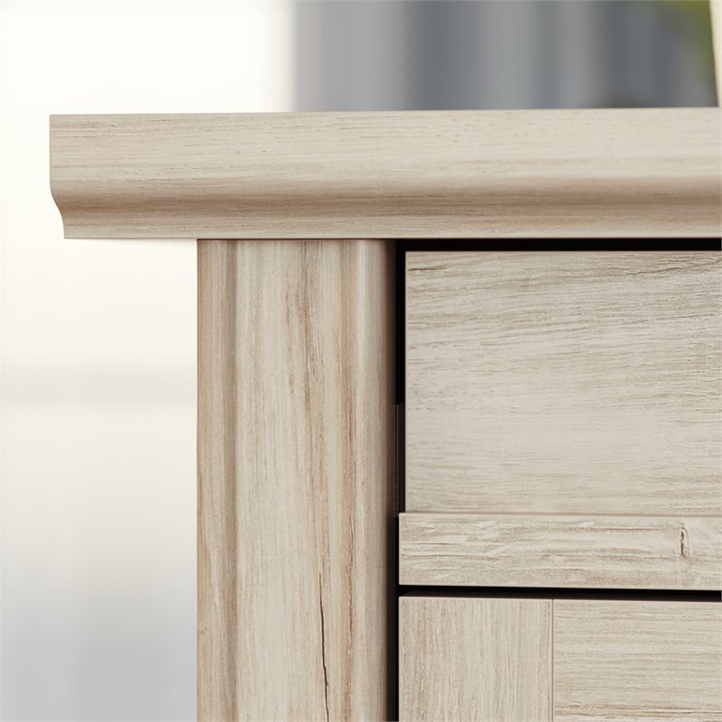 Home Square 2-Piece Set with L-Shaped Desk & Lateral File Cabinet in Chalk Oak