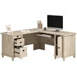 Home Square 2-Piece Set with L-Shaped Desk & Lateral File Cabinet in Chalk Oak