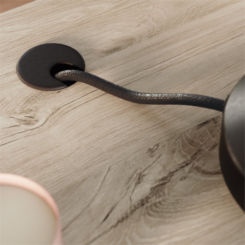 Home Square 2-Piece Set with Executive Desk & Lateral File Cabinet in Chalk Oak