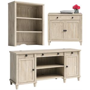 home square 3-piece set with credenza desk library base & library hutch