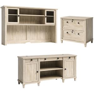 home square 3-piece set with credenza desk hutch & lateral file cabinet