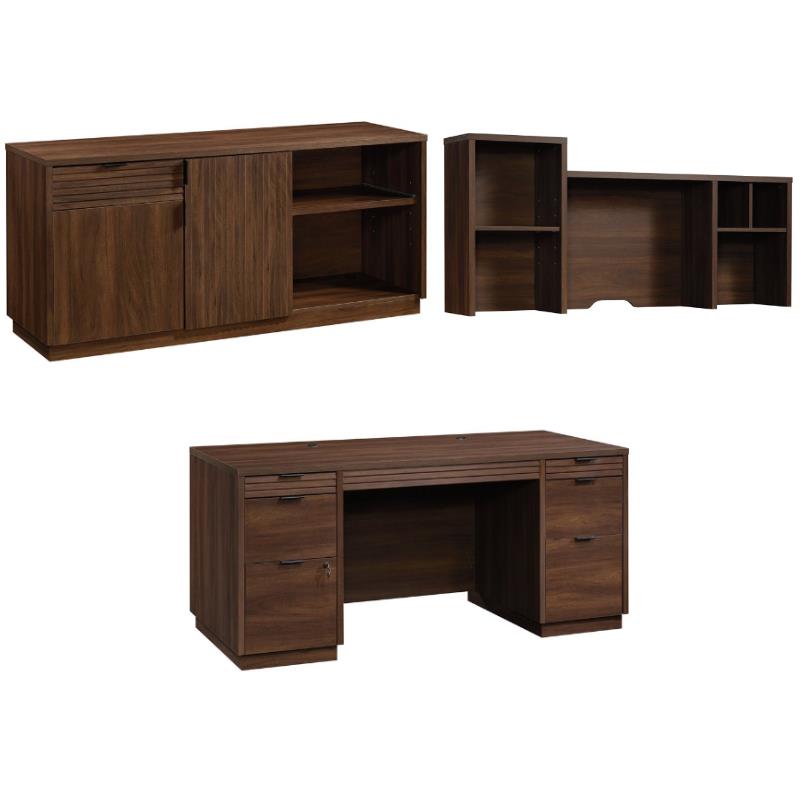 Home Square 3Piece Set with Executive Desk & Hutch & Office Credenza