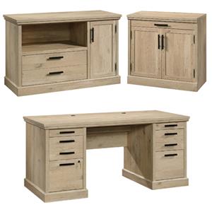 home square 3-piece set with executive desk base storage stand & filing cabinet