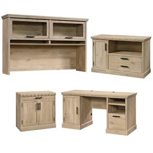 home square 4-piece set with computer desk hutch storage stand & filing cabinet