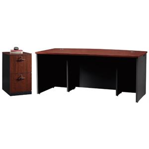 home square 2-piece set with 2 drawer file cabinet & executive desk