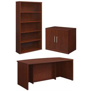 home square 3-piece set with executive desk storage cabinet & bookcase