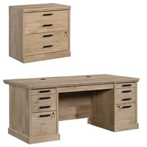 home square 2-piece set with executive desk & 2-drawers lateral file cabinet
