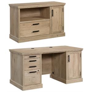 home square 2-piece set with double pedestal desk & small filing cabinet