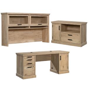 home square 3-piece set with hutch credenza desk & small filing cabinet credenza