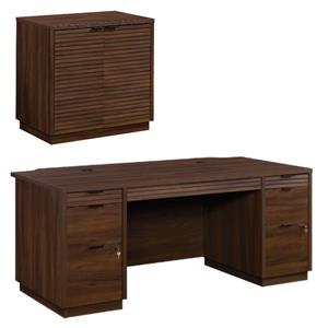 home square 2-piece set with excutive desk & utility stand libary base