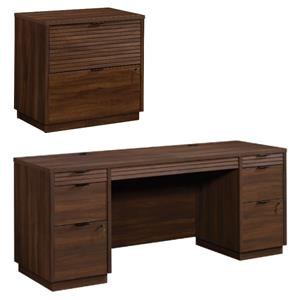 home square 2-piece set with credenza desk & 2-drawer lateral file cabinet