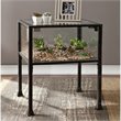 Home Square Glass Display End Table in Black - Set of 2