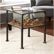 Home Square Glass Display End Table in Black - Set of 2