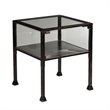 Home Square Glass Display End Table in Black - Set of 2