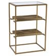 Home Square Metal End Table with Glass Top in Brass - Set of 2