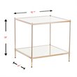 Home Square Square Glass Top End Table in Gold - Set of 2