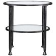 Home Square Jaymes Round Glass Top Metal End Table in Black - Set of 2