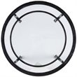Home Square Jaymes Round Glass Top Metal End Table in Black - Set of 2