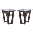 Home Square Traditional Reclaimed Wood End Table in Brown - Set of 2