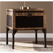 Home Square Travel Trunk End Table in Black - Set of 2