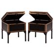 Home Square Travel Trunk End Table in Black - Set of 2
