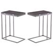 Home Square Modern Wood Expandable C-Table in Black - Set of 2