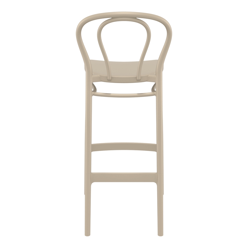 Home Square Contemporary Indoor Outdoor Bar Stool in Taupe - Set of 2