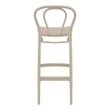 Home Square Contemporary Indoor Outdoor Bar Stool in Taupe - Set of 2