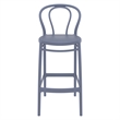 Home Square Contemporary Outdoor Resin Bar Stool in Dark Gray - Set of 2