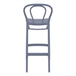 Home Square Contemporary Outdoor Resin Bar Stool in Dark Gray - Set of 2