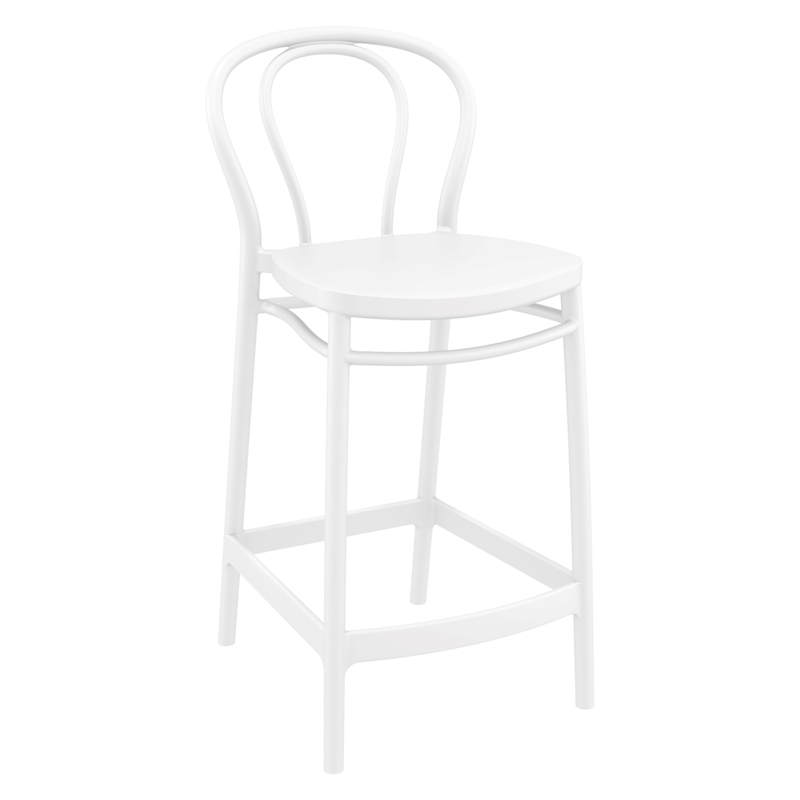 Home Square Indoor Outdoor Counter Stool in White - Set of 2