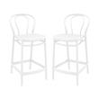 Home Square Indoor Outdoor Counter Stool in White - Set of 2