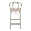Home Square Indoor Outdoor Counter Stool in Taupe - Set of 2