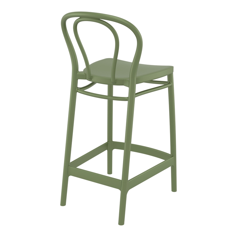 Home Square Indoor Outdoor Counter Stool in Olive Green - Set of 2