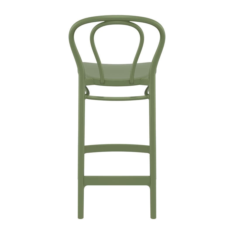 Home Square Indoor Outdoor Counter Stool in Olive Green - Set of 2