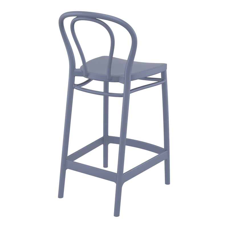 Home Square Indoor Outdoor Counter Stool in Dark Gray - Set of 2