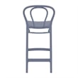 Home Square Indoor Outdoor Counter Stool in Dark Gray - Set of 2