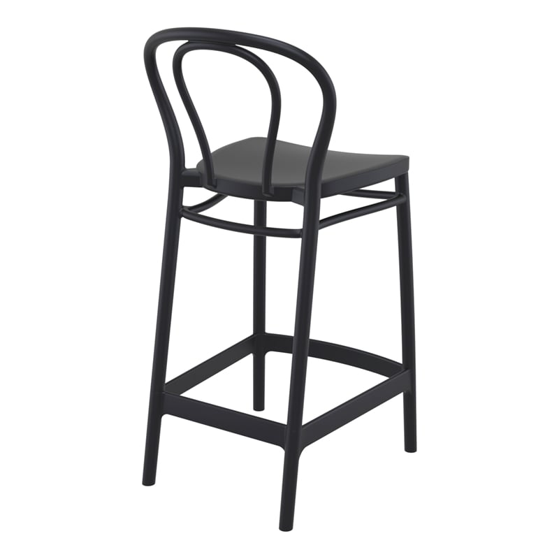 Home Square Indoor Outdoor Counter Stool in Black - Set of 2