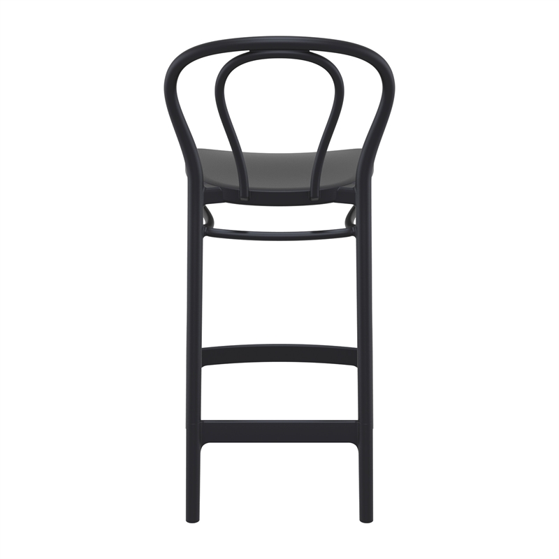 Home Square Indoor Outdoor Counter Stool in Black - Set of 2
