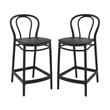 Home Square Indoor Outdoor Counter Stool in Black - Set of 2