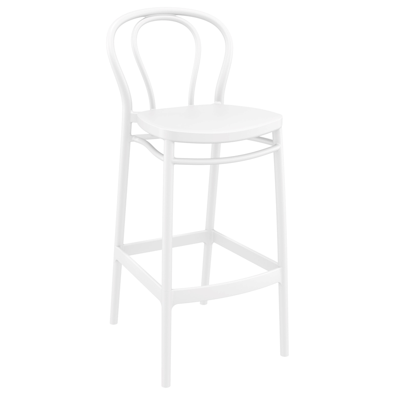 Home Square Contemporary Indoor Outdoor Bar Stool in White - Set of 2