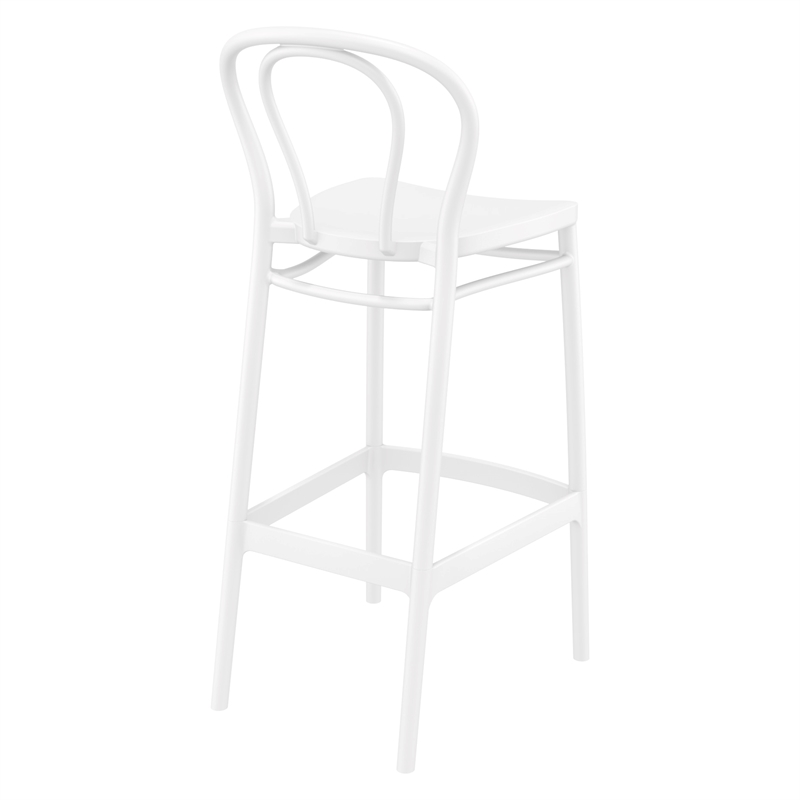 Home Square Contemporary Indoor Outdoor Bar Stool in White - Set of 2